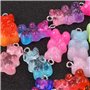100 Pcs Charms Ours Gommeux Pendentifs mignon résine ours bonbons charmes en couleur vive dessin animé ours porte-clés bijoux co