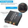 eSynic Convertisseur DAC 192KHz Convertisseur DAC Audio Numérique vers Analogique RCA Coaxial Toslink SPDIF vers Jack L/R 3,5 mm