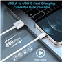 Câble Carplay pour iPhone 16 15 Voiture, 1M+2M Câble USB A vers USB C Voiture pour Apple Carplay et Android Auto,Câble USB vers 