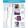 Câble USB C vers USB C 3M, 60W Câble USB C Charge Rapide pour iPhone 16/16 Pro Max/15/15 Pro Max/15 Plus,Macbook,iPad Air/Pro,Sa