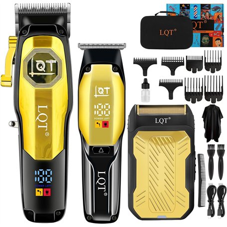 Tondeuse à cheveux professionnelle pour homme - Tondeuse électrique et rasoir - Tondeuse à barbe sans fil 3 en 1 avec lame en T