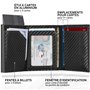 TENBST Porte Carte | Portefeuille en Cuir Carbone Bloquant RFID | Etui Carte Bancaire Anti Piratage | Porte Monnaie avec Billets