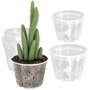 VGECEE 6 Pcs Pot Transparent Orchidée 11/12.5cm, Pots de Fleur Plastique avec Trou de Drainage, Pot Plante Intérieur Rond, Pots 