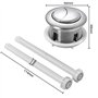 UBERMing 2 Pièces Boutons Poussoirs de Toilette Double Chasse Bouton 38mm Standard Chrome Plaqué Argent WC Réservoir Boutons