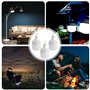 Lot de 3 lampes de camping LED rechargeables par USB - Lampe de tente super lumineuse - 3 modes d'éclairage - 30 W - Lampe de ca