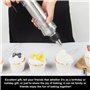 LEKEFETO Seringue à garnir professionnelle en acier inoxydable avec 6 douilles, seringue à gâteau, seringue à beignets, pour con