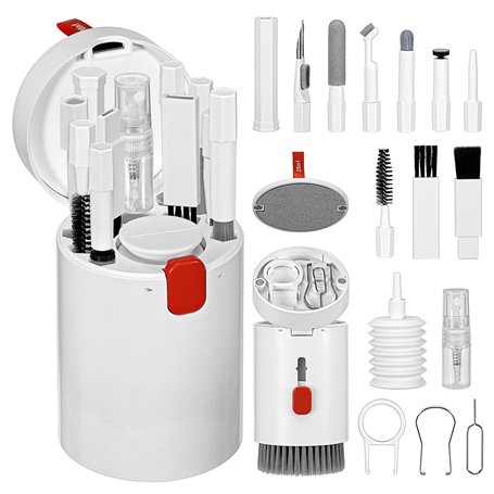 MumdoYAL 20 in 1 kit Nettoyage Clavier，kit Nettoyage téléphone，kit Nettoyage écouteurs，kit Nettoyage Ordinateur，kit Nettoyage Ap