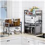 Glovios Support pour Micro Onde et Four Extensible Etagere Micro-Ondes 3 Niveaux, Support en Métal Four à Micro-étagère pour Mic