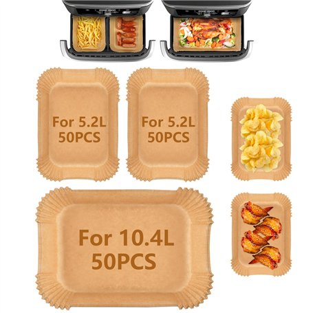 TNOMSNO 150 Pièces Papier Cuisson Air Fryer Ninja 10.4L