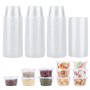 Lot de 50 Petit pot à Sauce en Plastique avec Couvercle