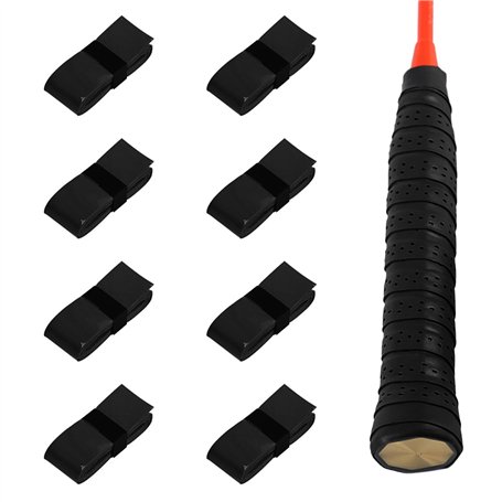 MAXQUU Lot de 8 bandes antidérapantes pour raquette de badminton et squash - Respirantes - Noir