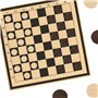 Jeu d'Échecs et de Backgammon 48 Pièces - Jeu Éducatif pour Dames - Pièces Rondes en Bois - Figurines Internationales - Accessoi