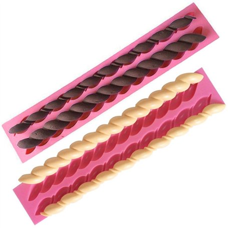 OFKPO Lot de 2 Coque en Silicone Fondant Twist Corde Moules