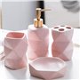 Lot de 4 accessoires de salle de bain en céramique avec porte-brosse à dents