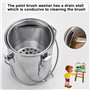 WENRERO Nettoyeur Pinceau en Acier Inoxydable Seau de Lavage Pinceau 9 * 8cm Nettoyeur de Pinceaux pour Artistes Seau de Lavage 