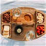 Plateau de Service à Fromage et Charcuterie en Bois Luxe - Surélevé et Portable - Avec Espace Intégré pour Fruits, Vin et Noix