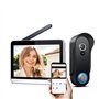 SIMBAILAI WiFi 1080P Vidéo Interphone Visiophone Portier sans Fil