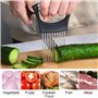 YPYMOD Porte Tranche Oignons, Coupe-Citron, Coupe-Légumes, Alimentaire Tranche Assistant(Noir, 10 Aiguilles D'oignon de 7cm)