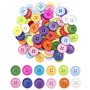 milaosk 100 Pièces Boutons en résine Boutons ronds multicolores 4 Trous Boutons pour Vêtements Couture Artisanat Ornements et Br