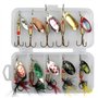 kinoco Lot de 10 leurres de pêche Multicolores avec boîte pour la pêche à la Truite