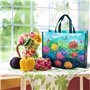 NymphFable 6 Pièces Sac Courses Reutilisable Fleur Papillon Cabas de Courses Lavables Pliable Sac Cabas Eco Grand