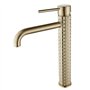 Robinet Salle Bain Or Brossé - Mitigeur Lavabo Haut Robinet Lavabo Doré - Robinetterie Vasque à Poser en Laiton SHUNLI