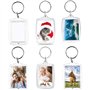Porte-clés Photo Vierge, 30 Pièces Porte-clés en Acrylique Transparent avec Insertion Photos Double Face Personnalisées Porte-cl