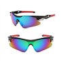 Bacxzomx 3Pcs Lunettes de Soleil de Sport, Lunette Velo Route, Lunettes de Cyclisme avec Protection UV400, pour Vélo, Moto, Cour