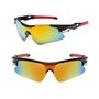 Bacxzomx 3Pcs Lunettes de Soleil de Sport, Lunette Velo Route, Lunettes de Cyclisme avec Protection UV400, pour Vélo, Moto, Cour