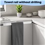 9 pcs Porte Serviette Salle de Bain sans Percage, ELEPRUC Porte-Serviettes Murale, Support Serviette Acier Inoxydable, Adhesif P