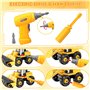 6 en 1 Démonter et Assembler Camion DIY Construction Véhicules Kit avec Jeu Perceuse Électrique pour Enfant Jeu éducatif de Garç