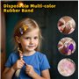Lot de 2 000 petits élastiques à cheveux en caoutchouc avec 16 outils de coiffure, 32 couleurs, mini élastiques à cheveux pour f