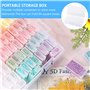 64 Grilles Diamond Painting Accessoires Boite de Rangement, Amovible en Plastique Broderie à Compartimen, 5D Diamant Outils de P