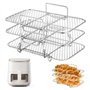 Grille pour Friteuse à air - Accessoires Air Fryer - Multifonction Trois Couche Empilable Compatible - Acier Inoxydable 304 - Ac