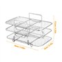 Grille pour Friteuse à air - Accessoires Air Fryer - Multifonction Trois Couche Empilable Compatible - Acier Inoxydable 304 - Ac