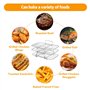 Grille pour Friteuse à air - Accessoires Air Fryer - Multifonction Trois Couche Empilable Compatible - Acier Inoxydable 304 - Ac