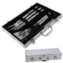 Set Barbecue Professionnel en Acier Inoxydable 5 pièces - Accessoires Barbecue Ustensiles Barbecue Cadeau pour Homme 37x12x7 cm