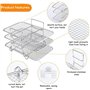 Grille de Cuisson à Trois Couches en Acier Inoxydable pour Friteuse à Air Ninja Foodi Dual Zone - Accessoire Multifonction Empil