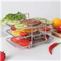 Grille de Cuisson à Trois Couches en Acier Inoxydable pour Friteuse à Air Ninja Foodi Dual Zone - Accessoire Multifonction Empil