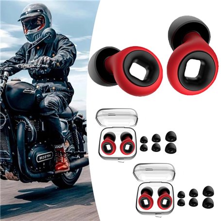 JXAXD Artvive Lot de 2 paires de bouchons d'oreilles pour moto - Silencieux - Pour dormir la nuit - 4 tailles disponibles : XS/S