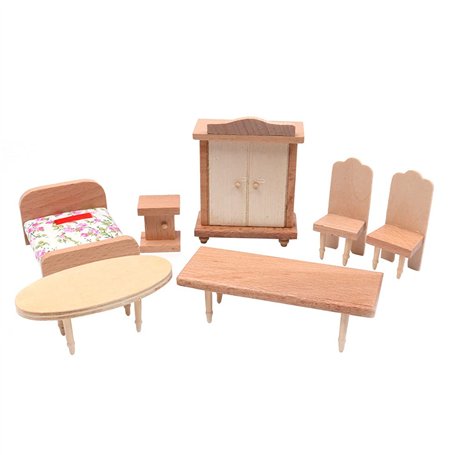 CENPEK Mobilier de maison de poupée à l'échelle 1:12 - Meubles miniatures en bois - Accessoires pour maison de poupée - Modèle d
