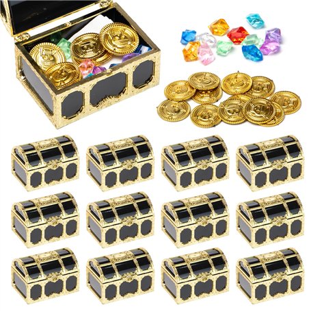 Neikafan 12 Pièces Mini Coffre Trésor Pirate Plastique