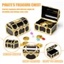 Neikafan 12 Pièces Mini Coffre Trésor Pirate Plastique,12 Pierre Precieuse Enfant et 12 d'or Pièces de Monnaie Coffre Pirate Pet