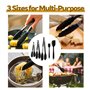 Lot de 5 pinces de cuisine en silicone résistantes à la chaleur - Avec pince métallique verrouillable - Pointes en silicone sans