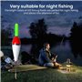 Lot de 3 flotteurs de pêche LED avec détecteur de touche - Avec détecteur de gravité et base - Accessoires de pêche pour la zone