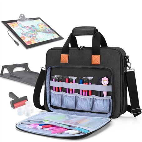 Luxja Sac de Transport pour Tablette Lumineuse A4 et Outils de Peinture de Diamant