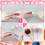 DOUSELLA 120 Pièces Bâtonnets de Sucettes en Acrylique Bâtonnets de Sucettes Transparentes Baton Acrylique Cake Topper Bâton Pop