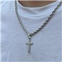 ShiWuYou Collier Croix Homme, Chaine Pendentif Croix Acier Inoxydable Bijoux, Collier Homme avec Pendentif Croix Chaîne pour Hom