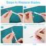 Cutter de Précision Couteau, 2 Stylos Scalpel 90 Lames Tapis de Découpe Règle en Acier pour Découpe de Travail d'art Bricolage,