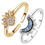 2 Pièces Bague Lune Soleil Kit